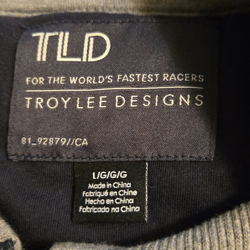 Troy Lee Designs Factory Quilted Bomber Zip Up Jacket Men's Navy and Gray Jacket - Picture 6 of 9